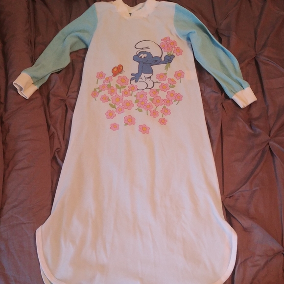 Vintage Smurf Girls Nightgown - Picture 2 of 4